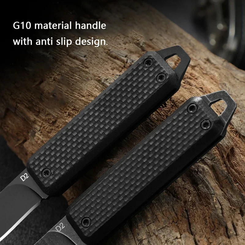 NEW High Hardness D2 Steel Folding Knife G10 Handle Keychain Self-defense Knife Disassembly Express Delivery EDC Knife Hunting