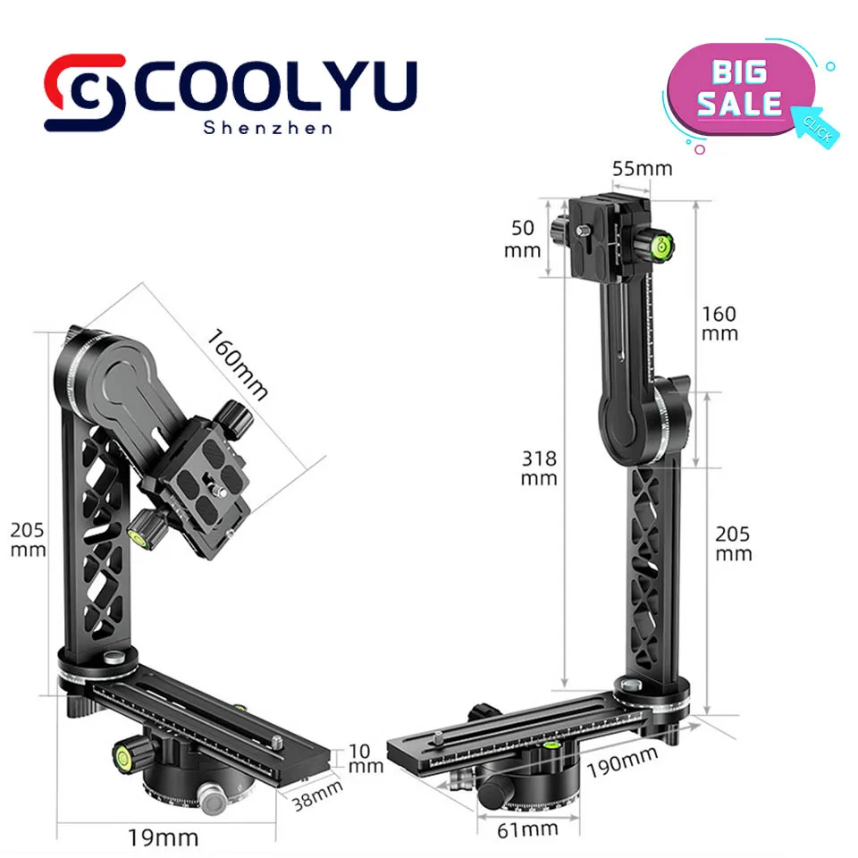 

SLR Camera 720 Rotary Patch Matrix PTZ Professional Photography Cantilever 3D Node Panoramic Tripod Head Adapter Accessories