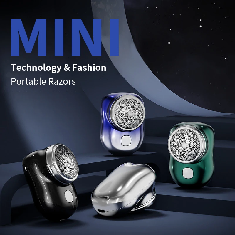 Electric Shaver Beard Trimmer Mini Electric Travel Shaver for Men Pocket Size Washable Rechargeable Portable Painless Cordless