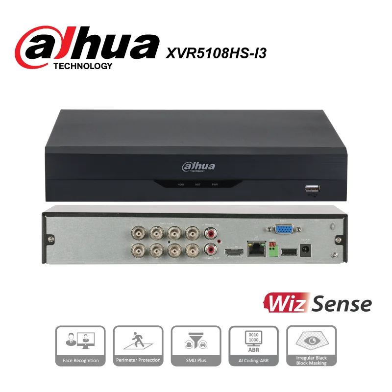 Network Video Recorder Dahua CCTV XVR5108HS-I3 8CH Penta-brid 5MP 1080P Compact 1U 1HDD WizSense for Hall