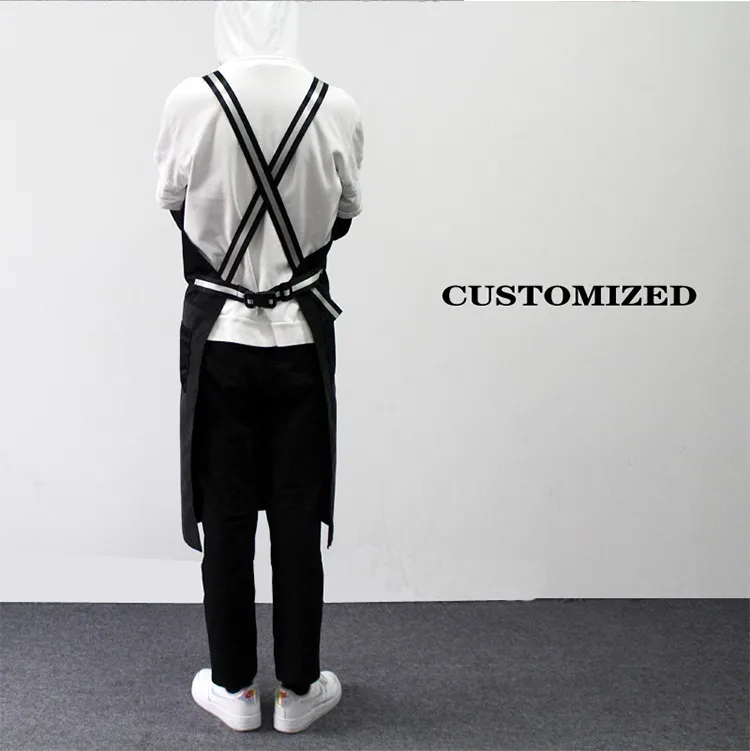 Mode benutzer definierte Korea Nylon wasserdichte Schürze Coffeeshop Friseur Florist Arbeits kleidung lange Schlitz verstellbare Nagels tudio Schürze – Detail 1
