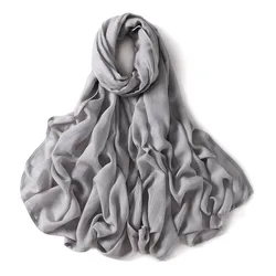 Women's Oversized Solid Cotton Rayon Hijab and Shawl - Premium Quality Wrap and Headband, 180x95cm (1)