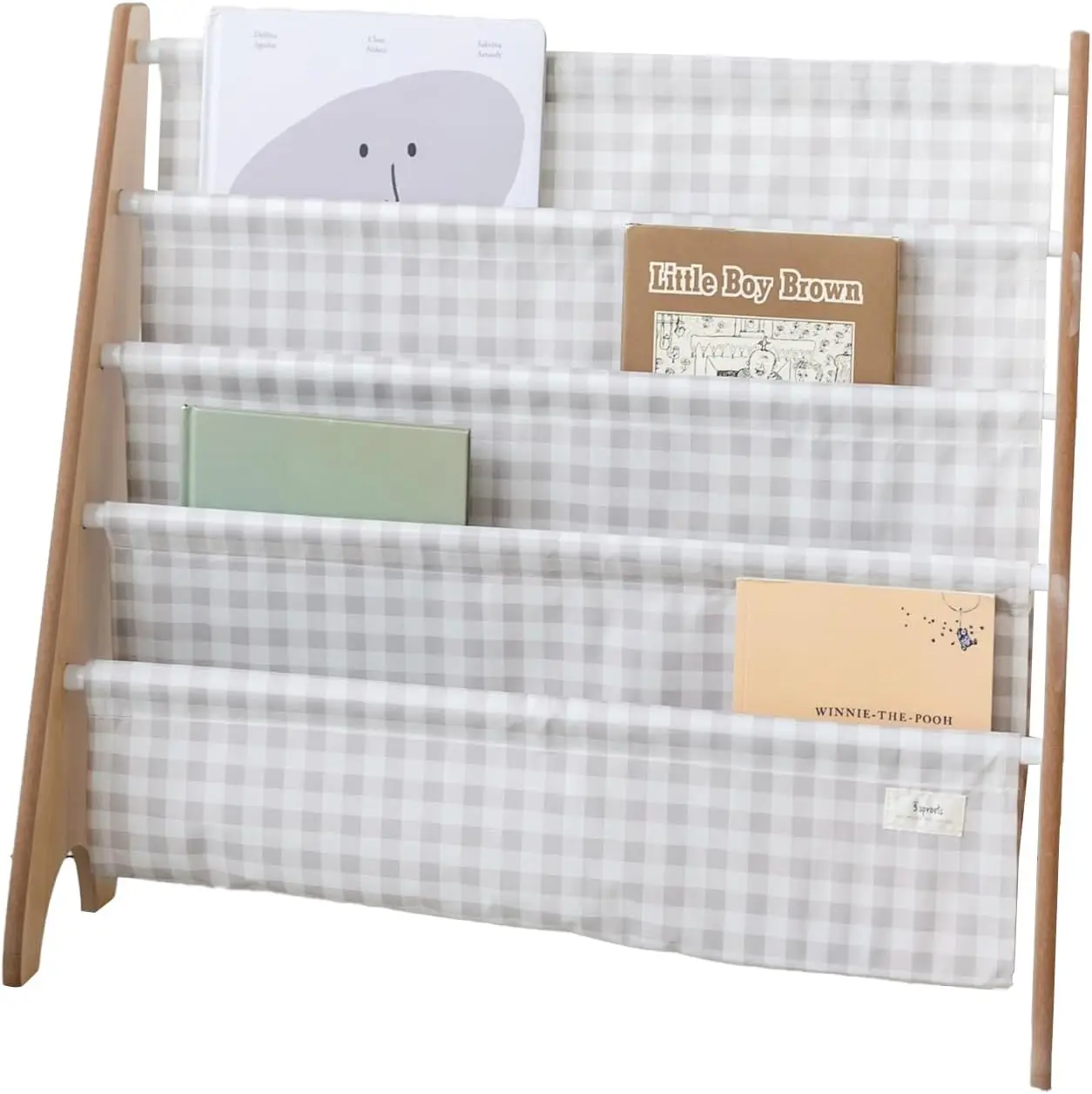 Kids Bookshelf – 4-Tier Sling Book Rack Storage - Kids Room Book Shelves, Nursery 2