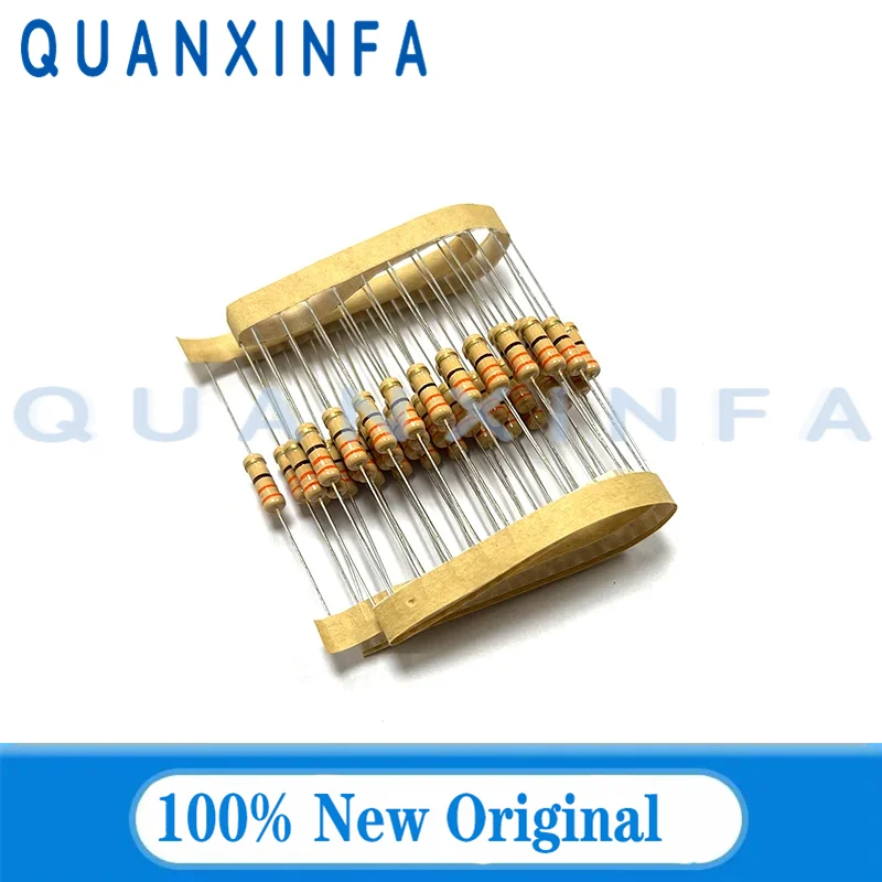 Carbon film resistor 1W 5% 10R 100R 220R 1K 1.5K 2.2K 4.7K 10K 22K 47K 100K 100 220 1K5 2K2 4K7 Ohm Resistance 0.1R-4.7M 20PCS carbon film resistor