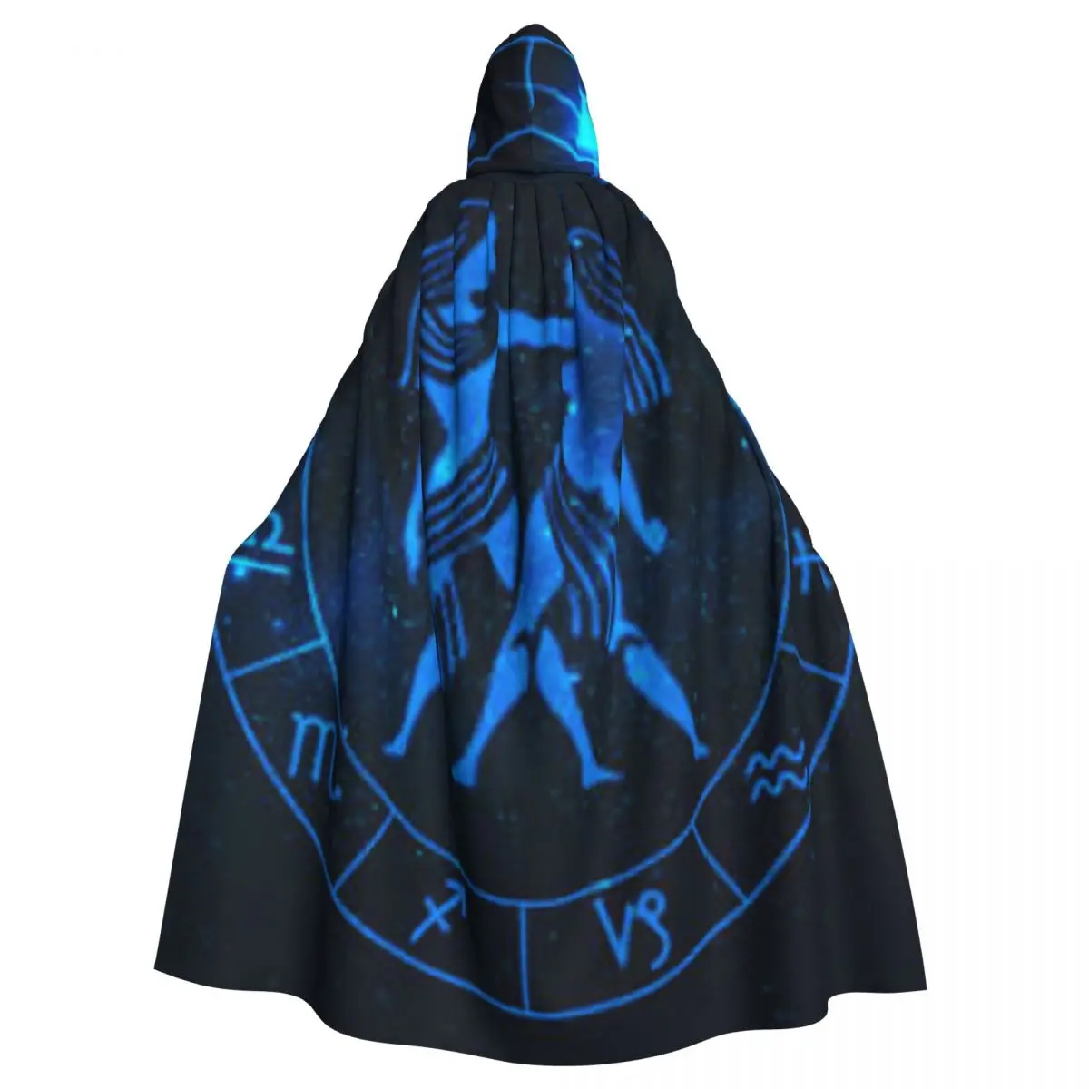 

Gemini Horoscope Zodiac Galaxy Stars Hooded Cloak Coat Halloween Cosplay Costume Vampire Devil Wizard Cape Gown Party