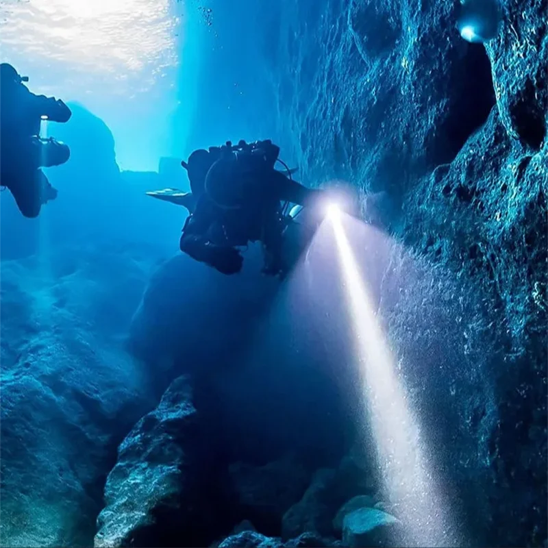 Upgraded XHP199 Professional Scuba Diving Flashlight Underwater