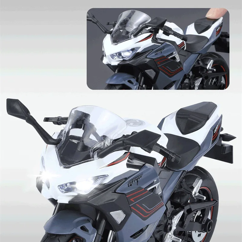 1:12 Kawasaki Ninja 400 Alloy Sports Motorcycle Model Diecast Street Race Motorcycle Model Simulation Sound and Light Kids Gifts 3