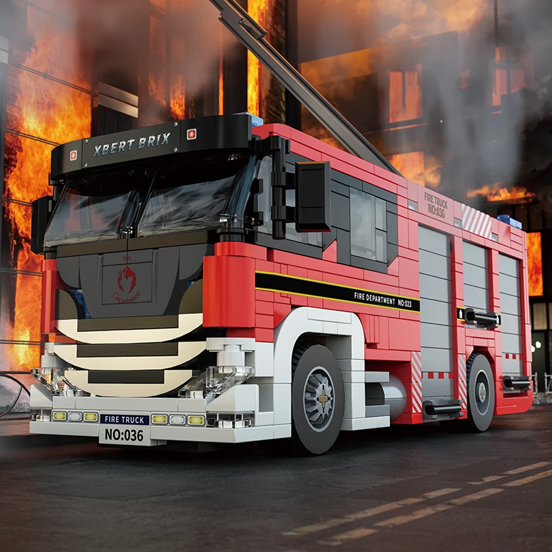 „704 Teile Feuerwehrfahrzeug Baukasten für kreative Kinder“