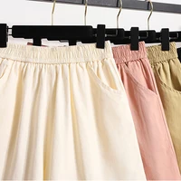 Plus Size Linen Shorts For Women Summer Shorts 2025 High Waist Wide Leg Loose Cargo Pants Women Korean Style Casual Shorts - Image 5