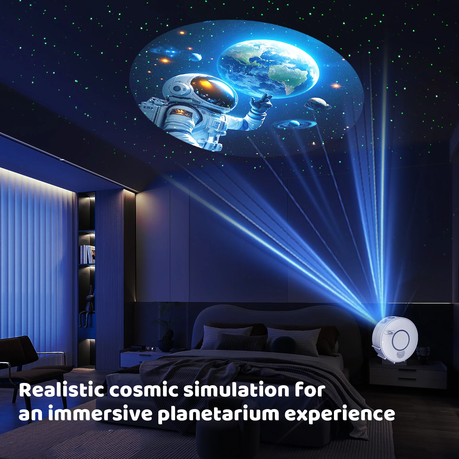 New Tuya WiFi HD Smart Galaxy Star Projector - Voice Control Via Alexa, White No