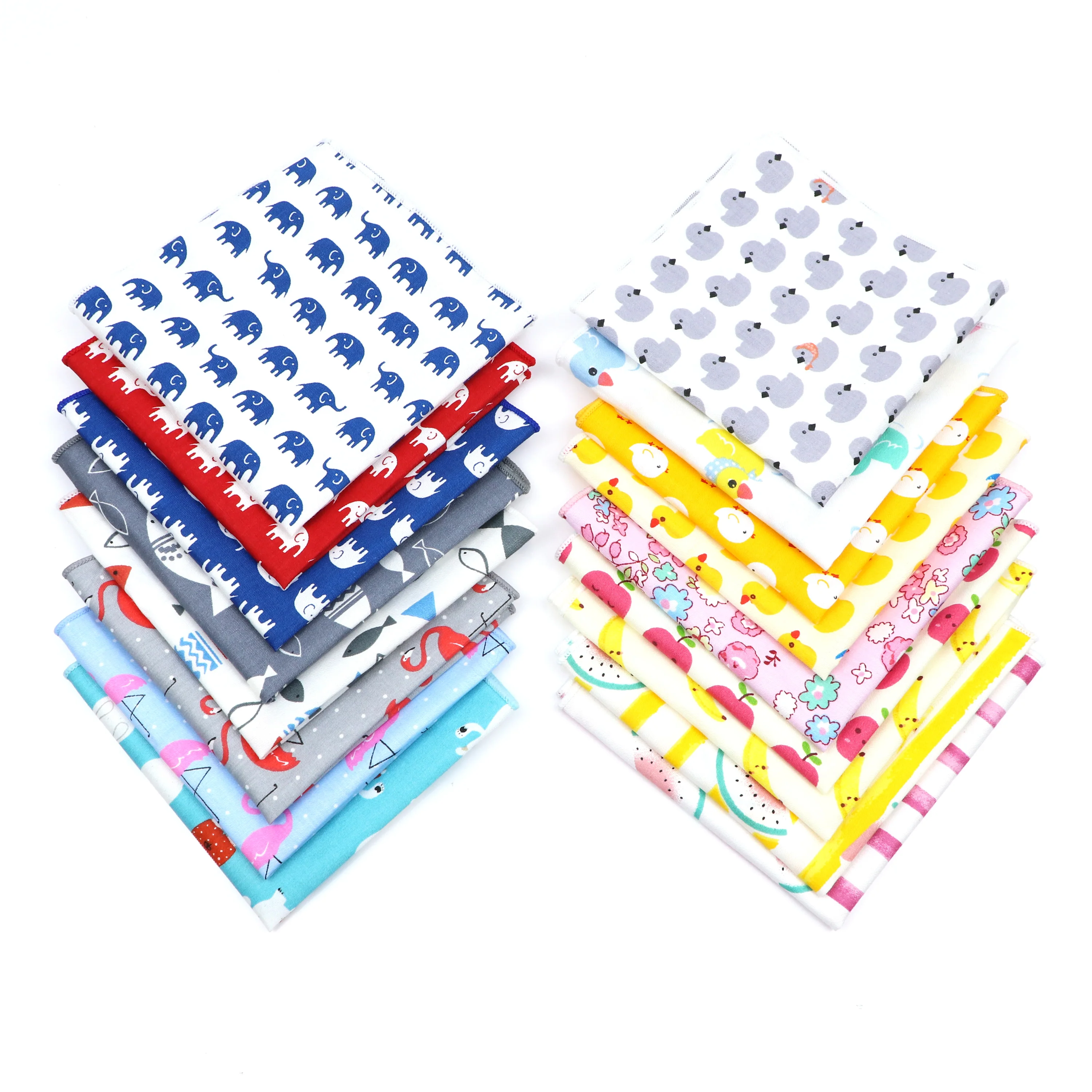 Pocket Square Mini Handkerchief Adult/Kids Cartoon Cotton Handkerchiefs Animal Fruit Floral Pattern Hanky Party Casual Pink Blue Pockets Square Wedding Hankies