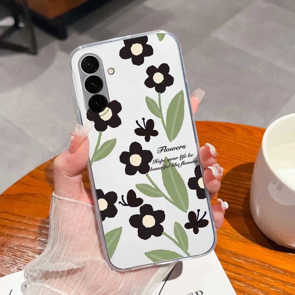 Gradient Flower Clear Soft Phone Case - Universal Back Cover Housing