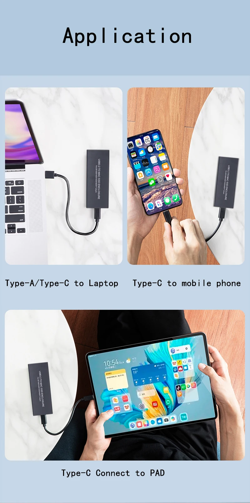 Macbook-Apple Macbook Air pro用のハードケース,外付けボックス用の