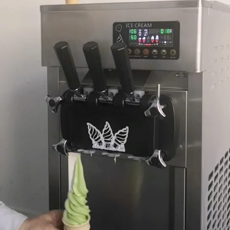 Soft Ice Cream Machine Commercial Desktop Ice Cream Maker Stainless Steel Benchtop Gelato Vending Freezing Machine 4
