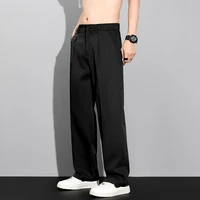 Pantalon décontracté ample et fluide pour homme, style coréen, coupe droite, léger, été 2026, kaki, gris foncé, noir 5