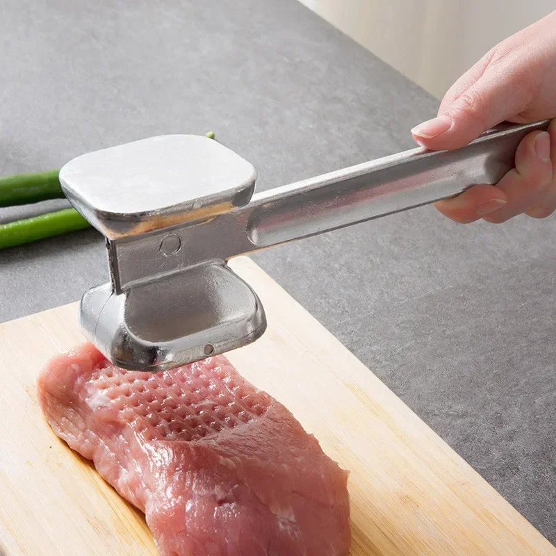 Meat Tenderizer Hammer Household Aluminum Alloy Steak Duty Metal Mallet 19cm Kitchen Tool Heavy Hammer Double-sided Meat
