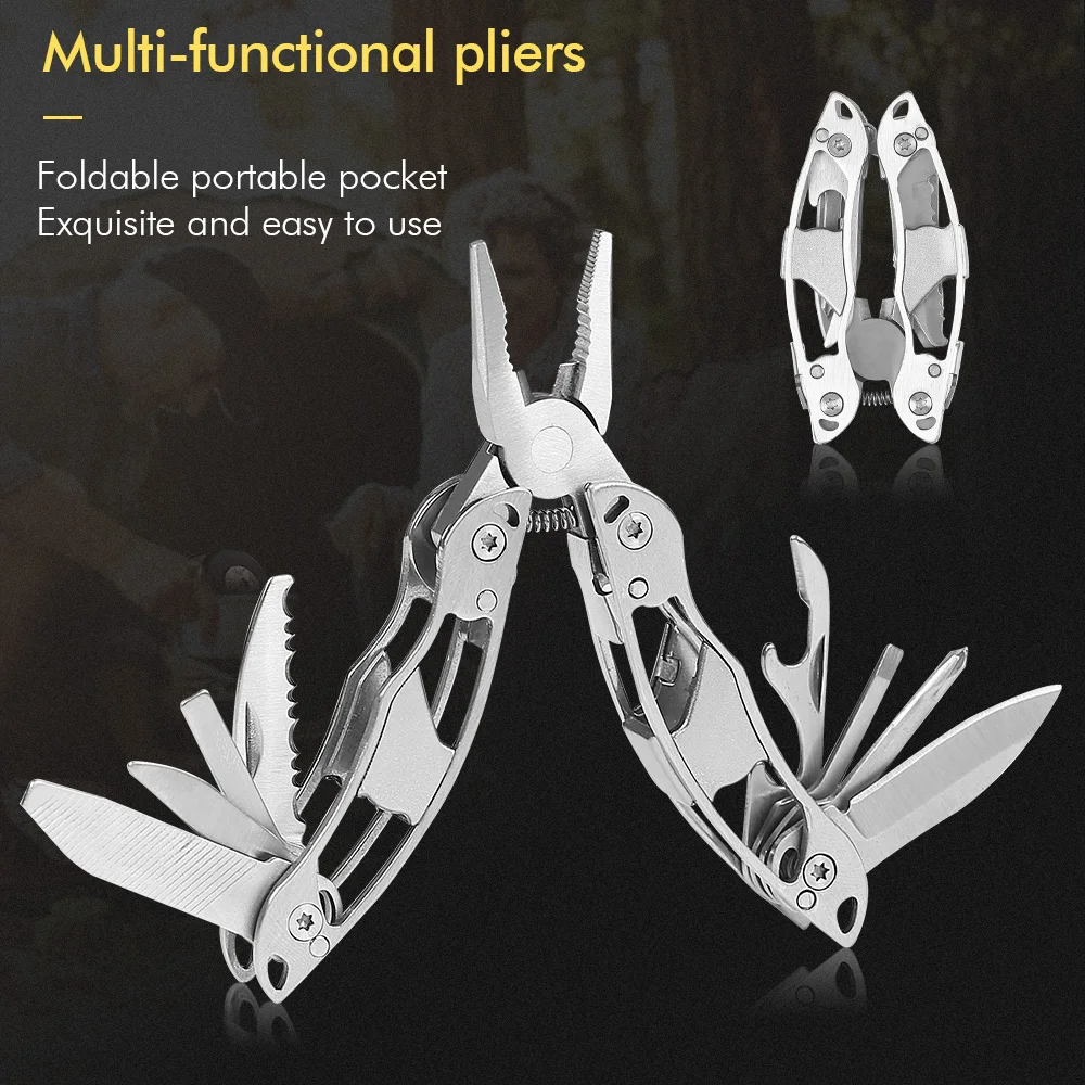

TURWHO Mini Multi-Functional Pocket Pliers Portable Outdoor Multi-Tool Folding Pliers for Hiking Camping Machine Repairing Tools