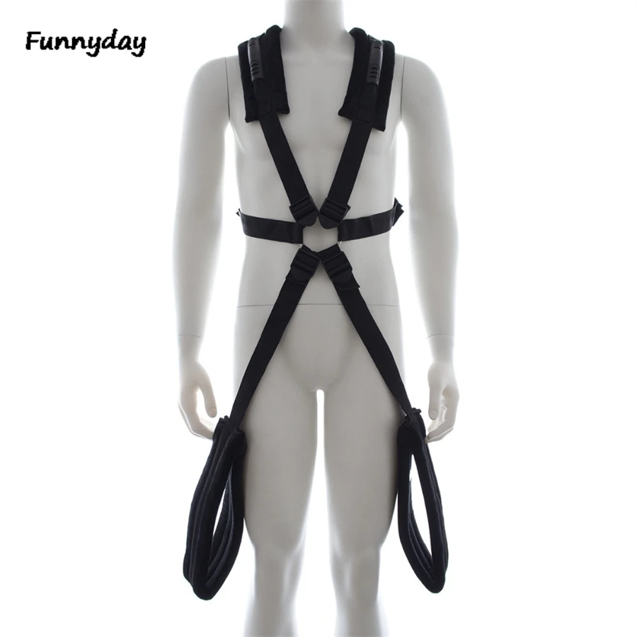 Adjustable Shoulder Sex Swing Harness Adult Games Sex Swing Leg Spreader Rope Bandage Restraints Belt Toys For Couples