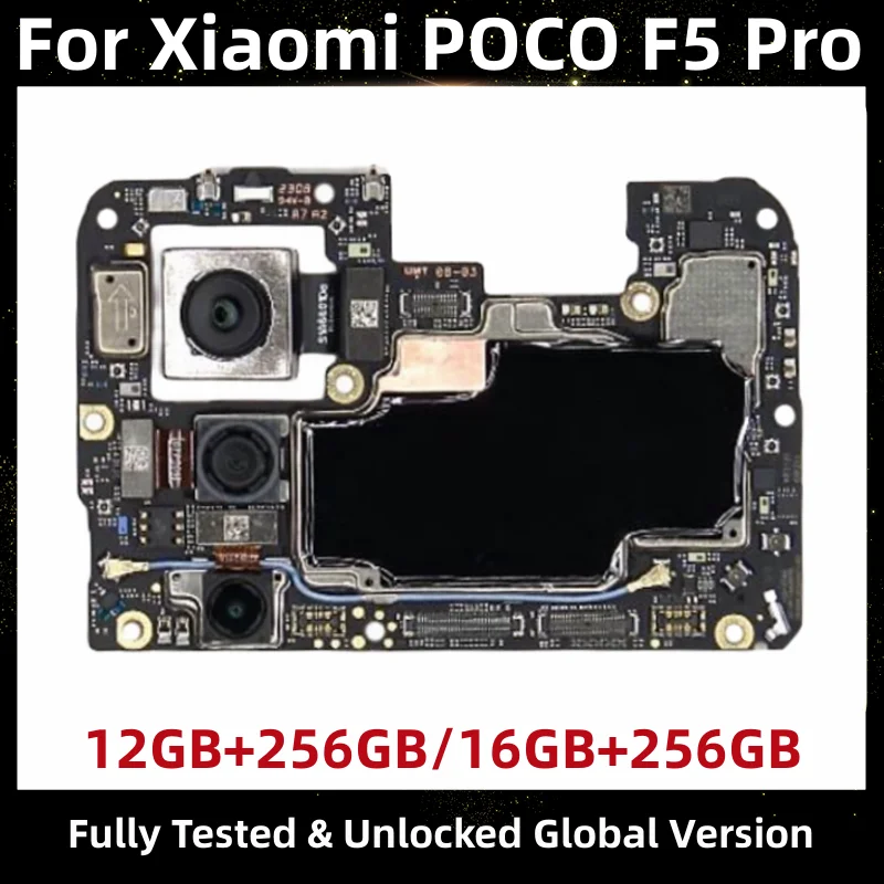 

Motherboard for Xiaomi POCO F5 Pro 5G, Unlocked Mainboard, Global ROM, Original Logic Board