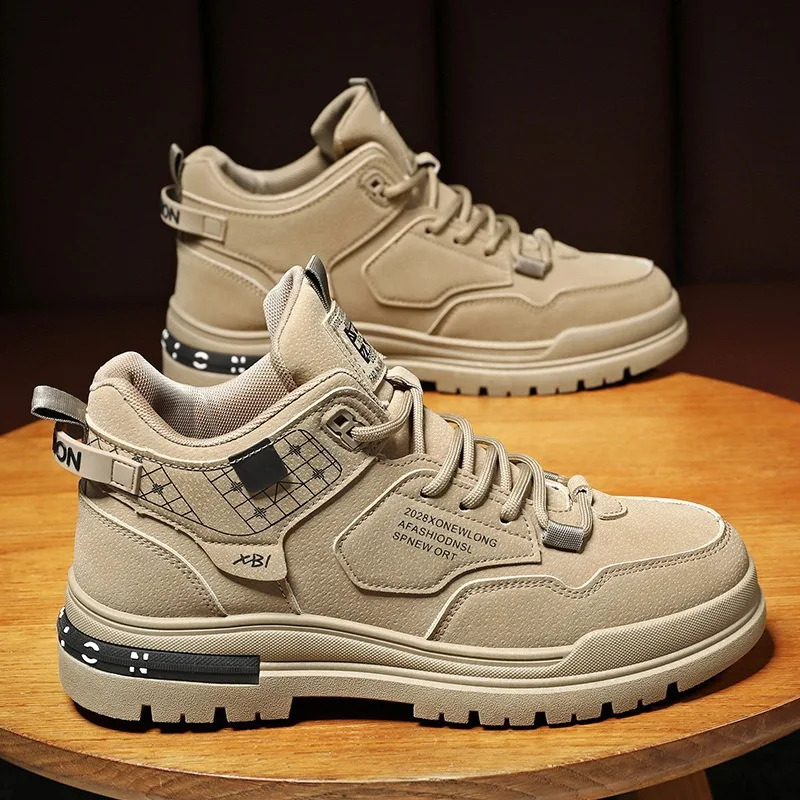 

Кроссовки мужские высокие, Повседневная дышащая обувь на платформе, удобные дизайнерские