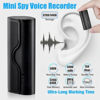500 Hour Digital Audio Recorder Professional Micro Flash Drive Recorder 32GB 64GB MP3 Player For Recording Lecture Sessions 1