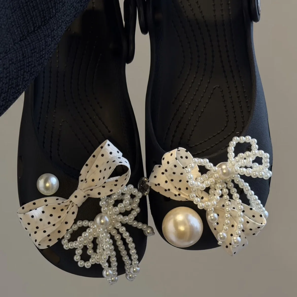 2026 Summer Brand Design DIY Clogs for Women Pearls and Crystal Detachable EVA Slippers Woman Soft Sole Sandals Ballet Flats 1