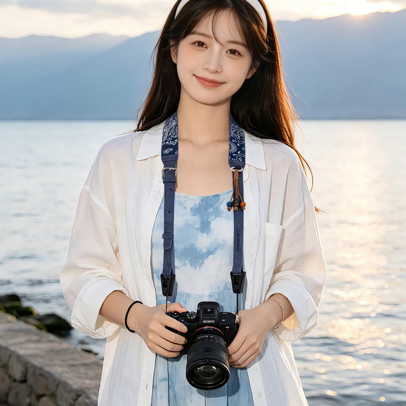 보헤미안 페이즐리 카메라 스트랩 (퀵 릴리즈 버클 포함) DSLR/SLR 카메..