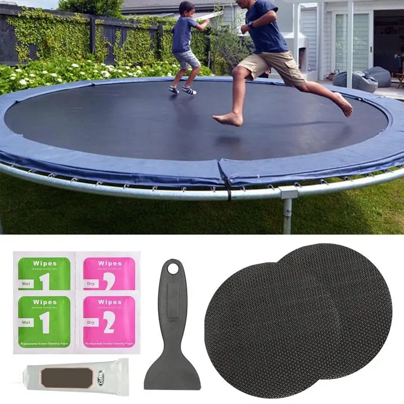Trampoline Patch Repair Kit 4 Inch Round Tent Trampoline Waterproof Patch Fixing Kit Repair Trampoline Mat Patch Complete Set