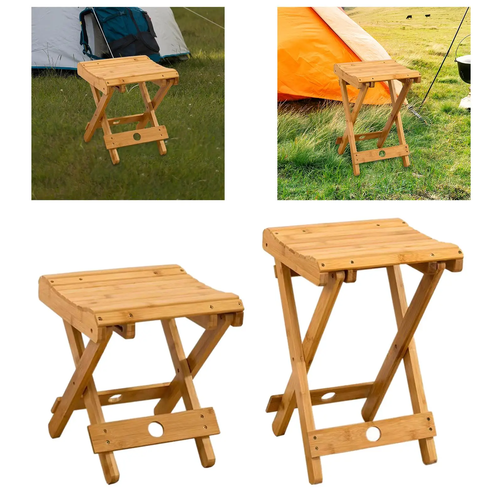 Bamboo Folding Stool Lightweight Furniture Portable Foldable Stool Outside