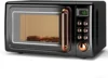 Retro Microwave Oven, SIMOE 0.7 Cu Ft Small Microwave with Defrost, 5 Micro Power, 8 Auto-cooking Set & Child Lock, Compact Micr 1