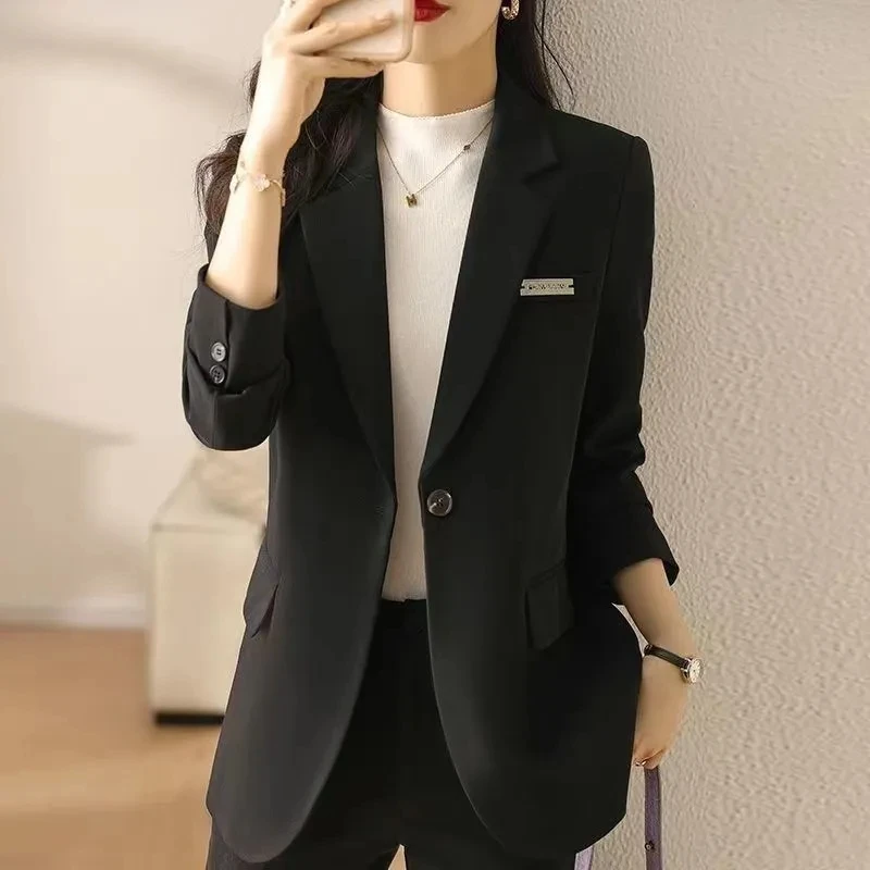 

Шикарный Профессиональный Блейзер, куртка, женская верхняя одежда, весна-осень 2024, новый облегающий Повседневный дизайнерский офисный блейзер с длинными рукавами, топы