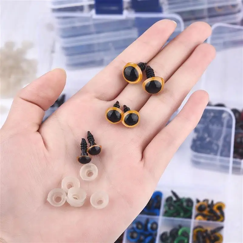 5Pairs Colorful Plastic Safty Glitter Glass Eyes For Toys Crafts