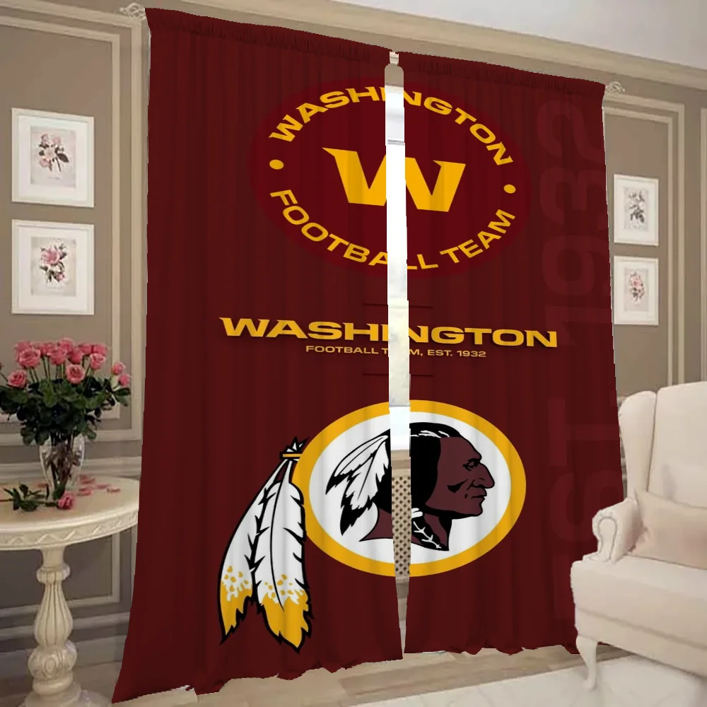 Kitchen Curtains for Living Room 2 Pieces Blackout Curtains Door Curtain W-washington C-commanders Bedroom Decoration Partition 2