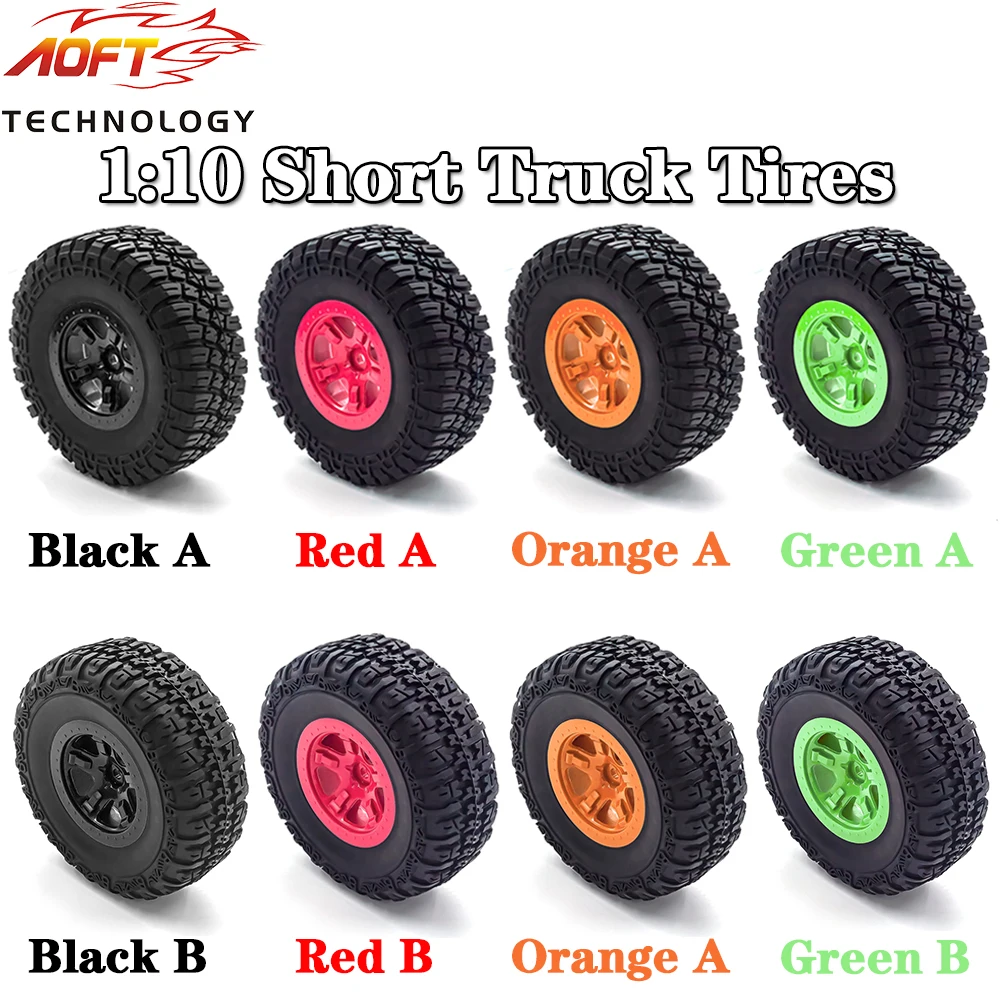 4pcsShortCourseTruckOffRoadTires12mmAdapterWheelfor110RC