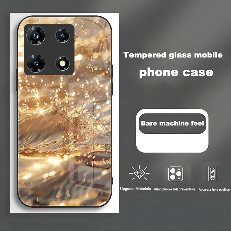 Luxury Shockproof Tempered Glass Phone Case Cover