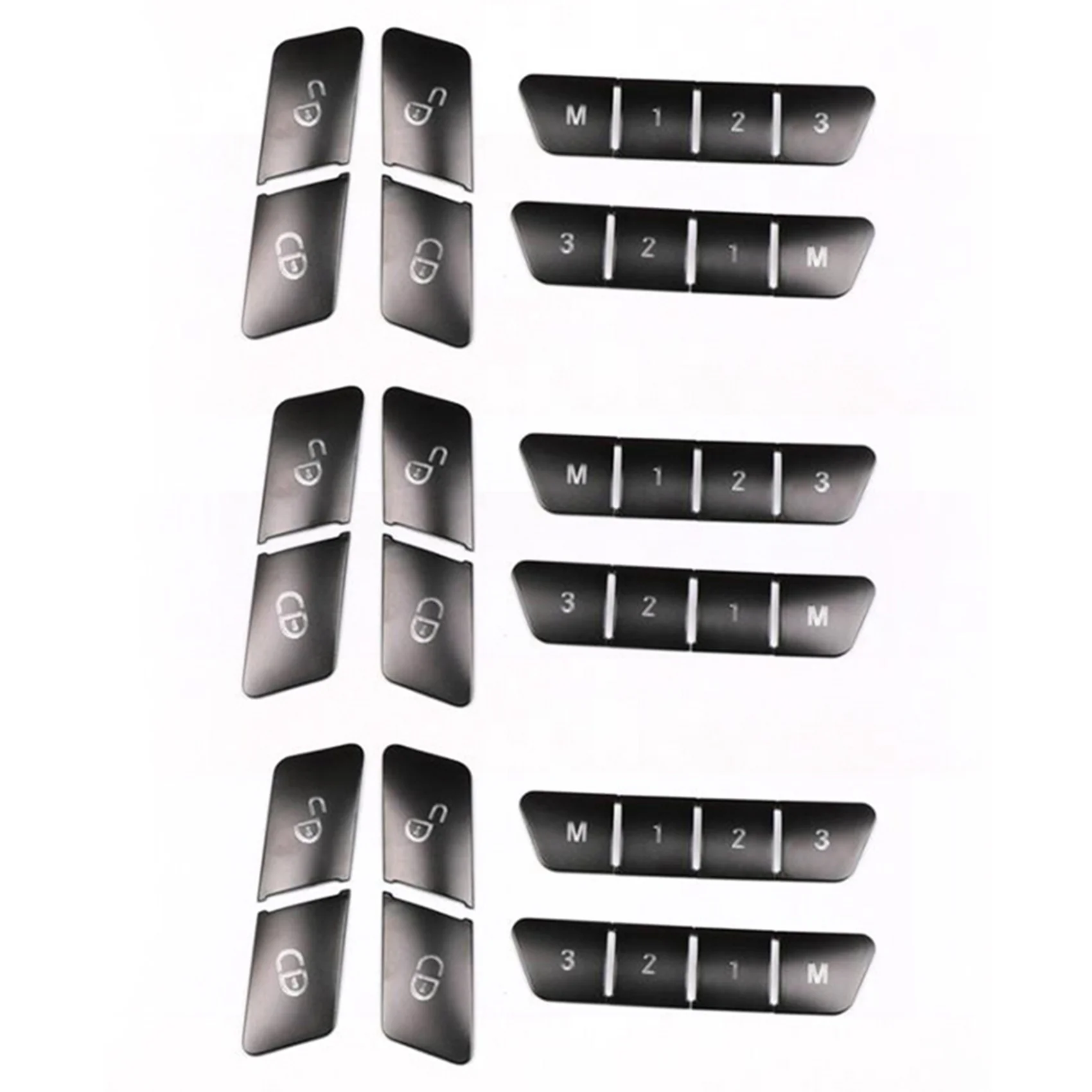 36Pcs Car Door Seat Memory Lock Switch Buttons Stickers Cover Trim for