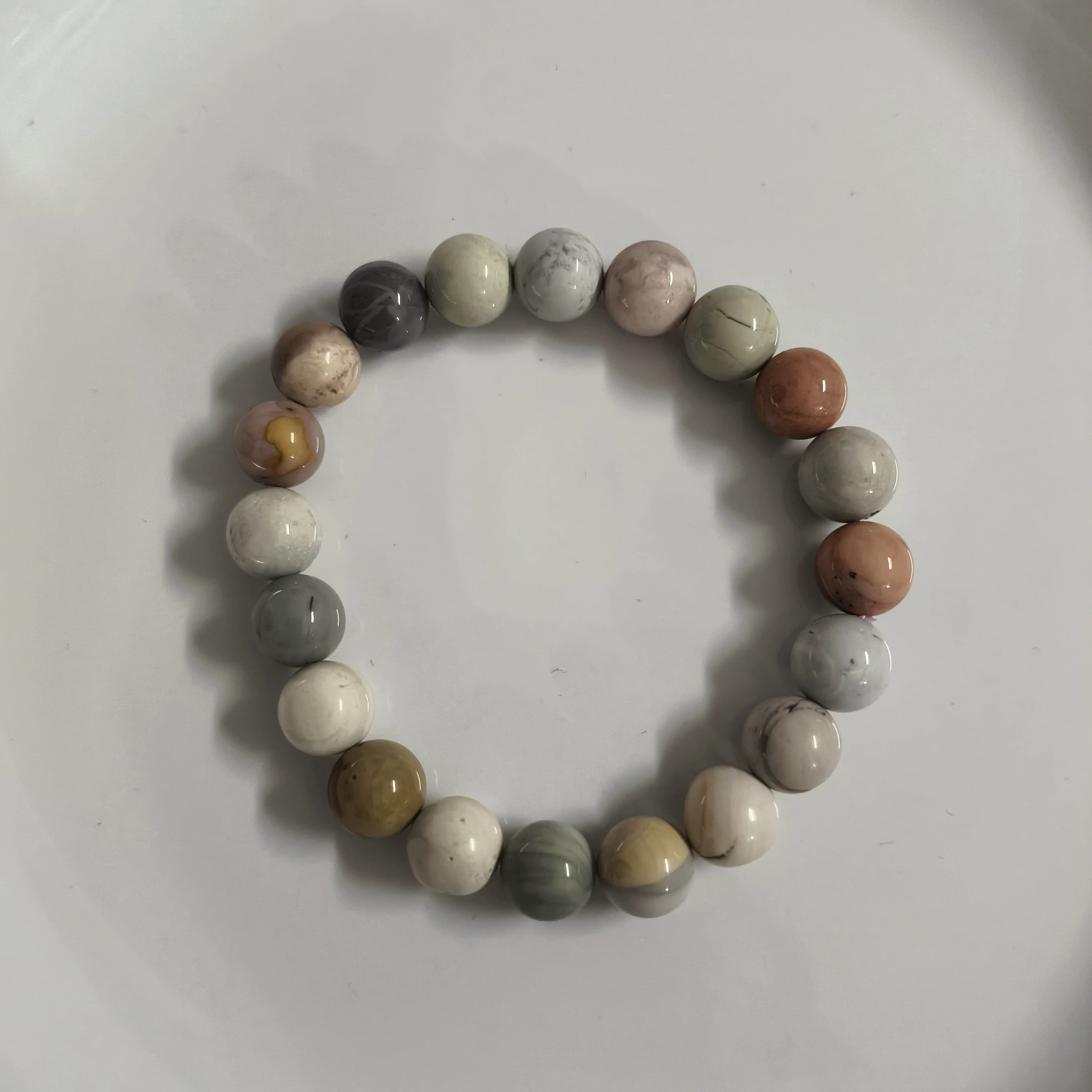 8-9MM  Natural Alashan jade Bracelet Genuine Round Beads  Woman Man Gemstone Jewelry Bracelets on hand