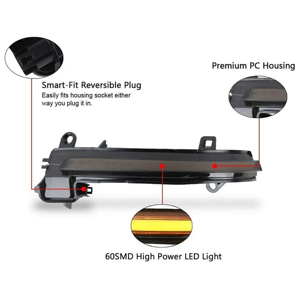 2Pcs LED Dynamic Turn Signal Light Waterproof Exterior Mirror Turn Signal Lamp OE for Car Light Supplies