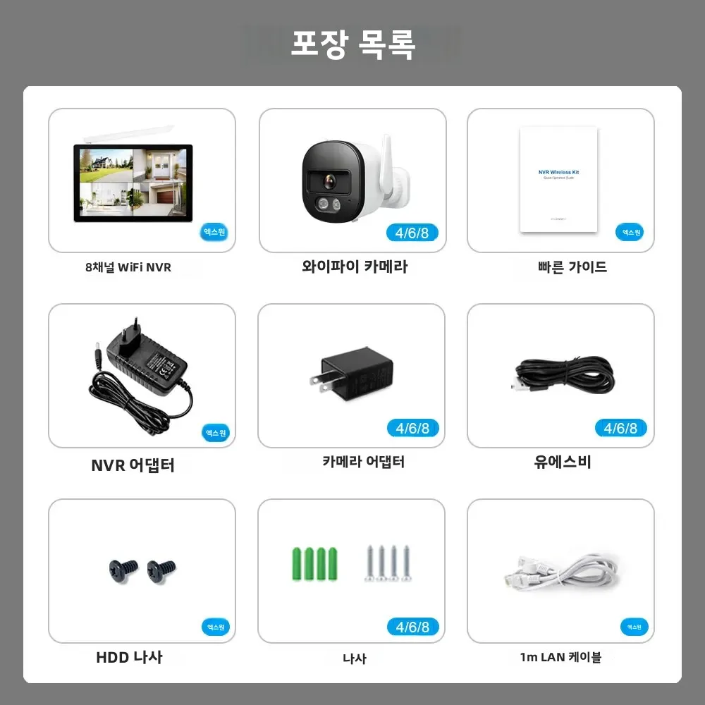 Srihome 5MP 4CH POE Wifi 보안 카메라 시스템(10.1인치 터치 스크린 홈 비디오 감시 키트 포함) 오디오 야외 IP 카메라