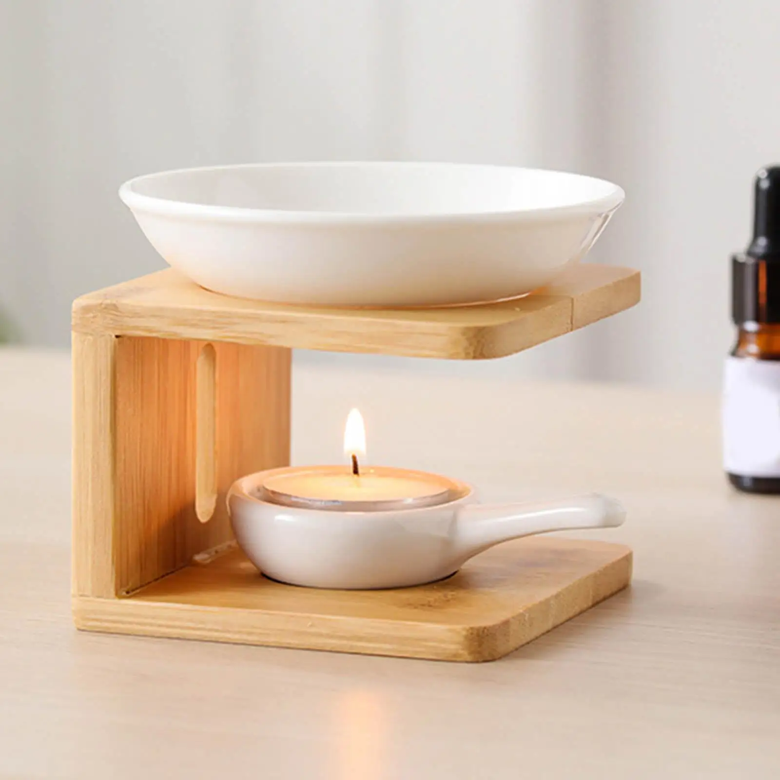 4-Pack Ceramic Candle Spoons & Tea Light Holders - Black Wax Trays For Essential Oils & Aromatherapy