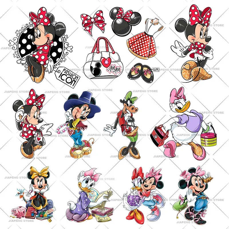 Iron-on transfers for clothing 7 PCs Minnie Mouse Minnie Mouse Gucci Gucci