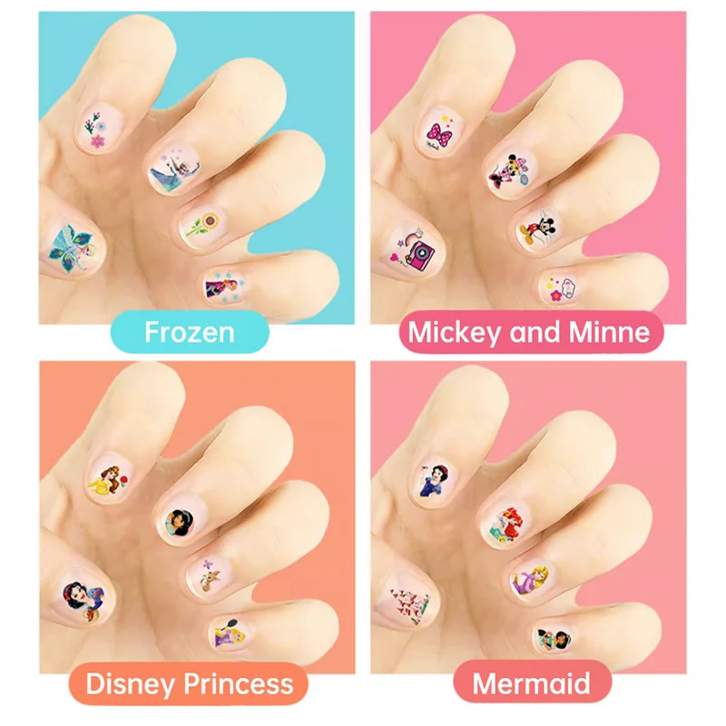 Disney Cartoon Frozen Princess Snow White Makeup Nail Stickers 250 Pcs Mermaid Stitch Stickers Toy For Kids DIY 4