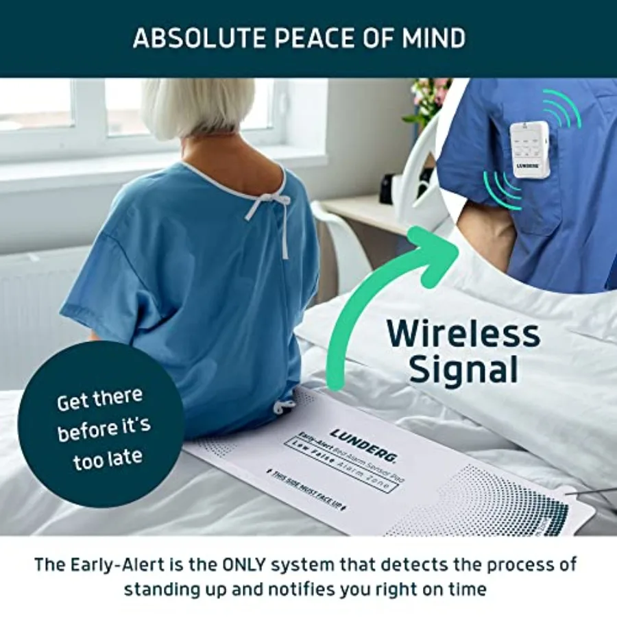 Lunderg Early-Alert Bed Alarm Pad - Pager t Included - Wireless Pad with Pre-Alert Smart Techlogy - Make Life so Much Easier 4