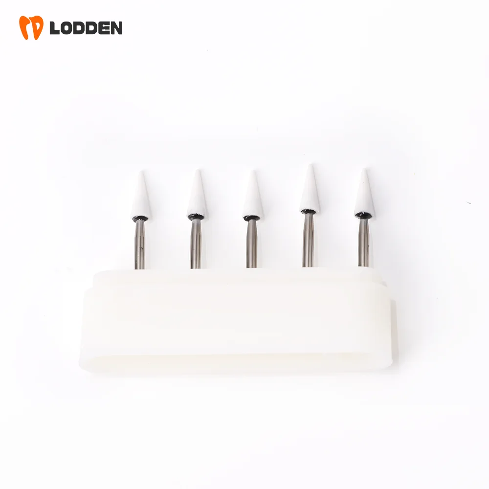 LODDEN 5 Stück Dental-Polierbohrer aus weißem Stein, Kegel-/Flammen-/runde Form, Abriebbohrer, FG zum Polieren, Füllen von Verbundwerkzeugen – Detail 9