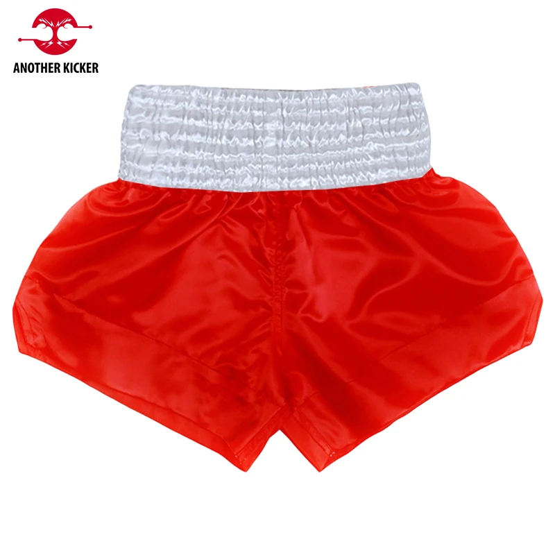 

Plain Muay Thai Shorts Red White Boxing Shorts Satin Kickboxing Cage Fight Pants Men Women Kids Boys Girls Martial Arts Clothing