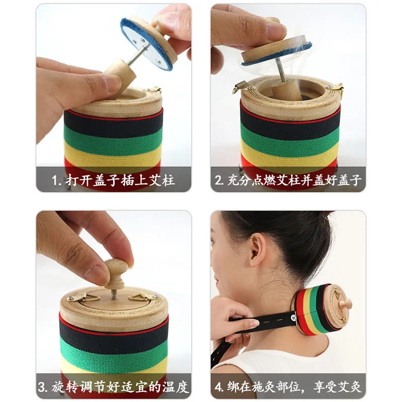 Mugwort Moxibustion Sticks Bamboo Wooden Moxa Roll Burner Moxibustion Tool Massage Therapy