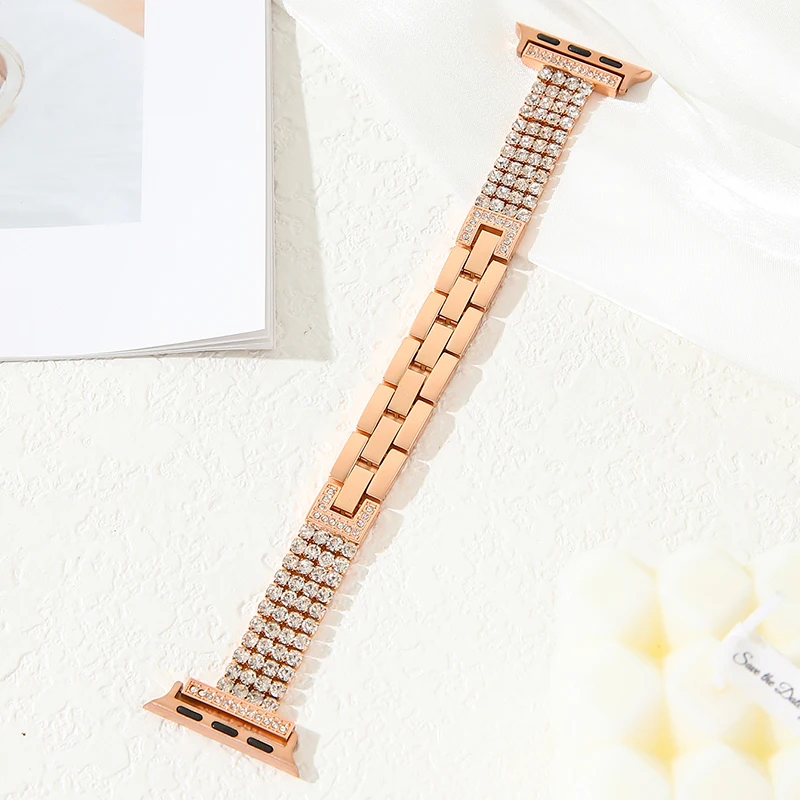 Elegant Diamond Metal Strap for Women - Premium Watch Bracelet