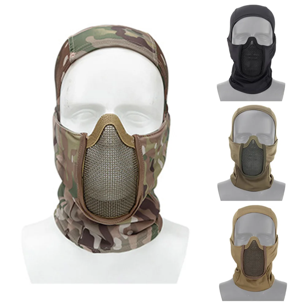 Tactical Balaclava Headgear Mask Airsoft Paintball Full Face Mask Breathable Outdoor Mesh Hunting Wargame CS Protection