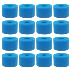 16-Piece Reusable Washable Foam Hot Tub Filter Cartridge Set - S1 Type (Blue)