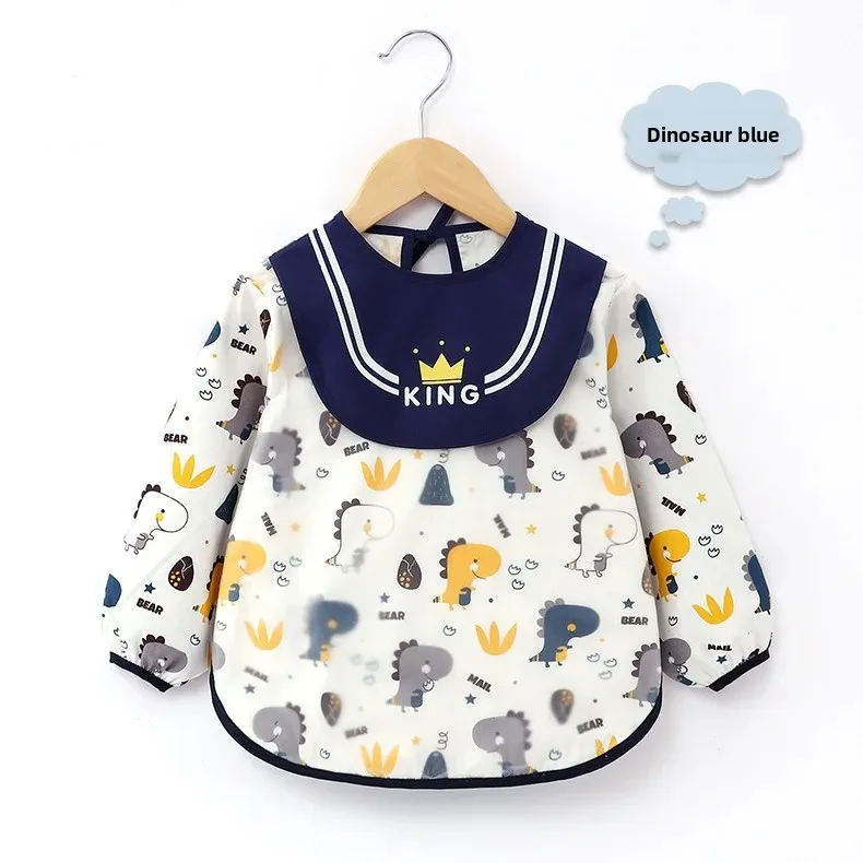 Baby Feeding Apron Cotton Material Waterproof Dirt-Resistant Child Bib Boys Overalls Kids Reverse Clothing Feeding Smock